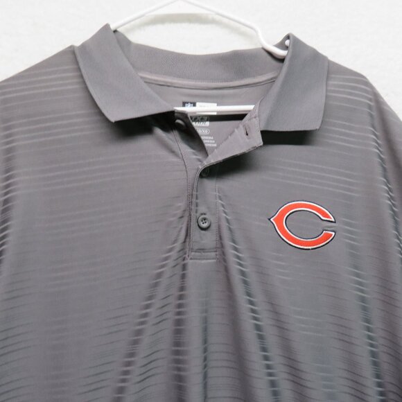 Chicago Bears Polo Shirt Mens Size Extra Large NFL Team Apparel Gray Orange - Picture 2 of 11